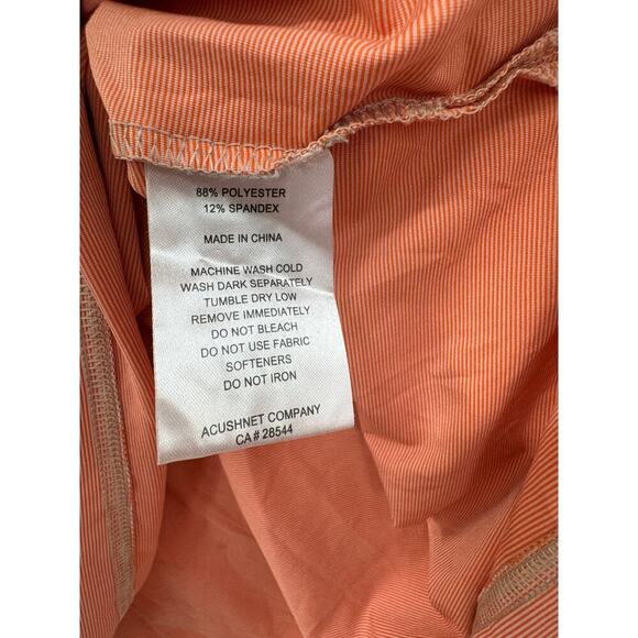 FootJoy Men's Orange Striped Golf Polo Size M Performance Shirt Golf & Casual - Picture 4 of 6